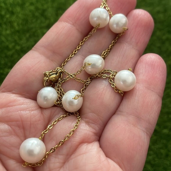 🆕 Genuine freshwater pearl station necklace - Picture 4 of 5